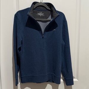Vineyard Vines Men's Blue Quarter zip Sweater